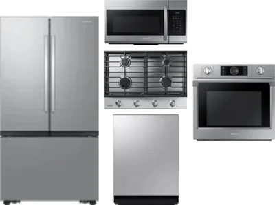 5 Piece Package Includes Refrigerator, Cooktop, Wall Oven, Microwave And Dishwasher