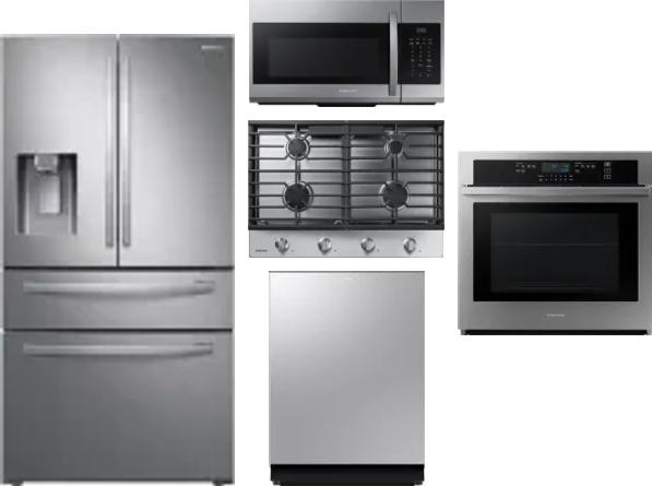 5 Piece Package Includes Refrigerator, Cooktop, Wall Oven, Microwave And Dishwasher