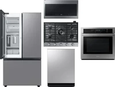 5 Piece Package Includes Refrigerator, Cooktop, Wall Oven, Microwave And Dishwasher