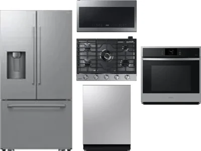 5 Piece Package Includes Refrigerator, Cooktop, Wall Oven, Microwave And Dishwasher