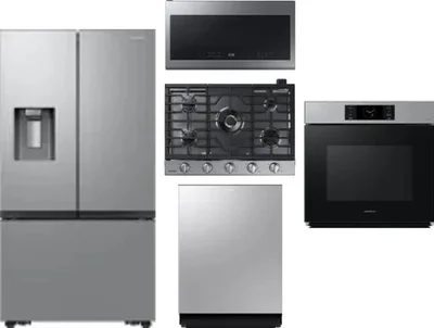 5 Piece Package Includes Refrigerator, Cooktop, Wall Oven, Microwave And Dishwasher