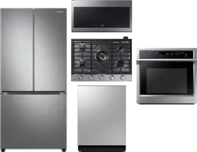 5 Piece Package Includes Refrigerator, Cooktop, Wall Oven, Microwave And Dishwasher