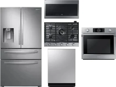 5 Piece Package Includes Refrigerator, Cooktop, Wall Oven, Microwave And Dishwasher
