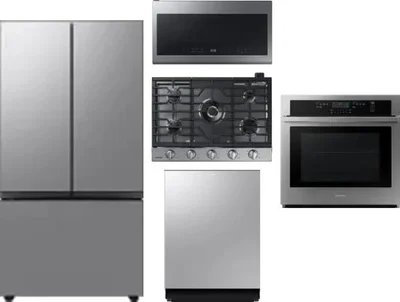 5 Piece Package Includes Refrigerator, Cooktop, Wall Oven, Microwave And Dishwasher