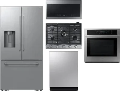 5 Piece Package Includes Refrigerator, Cooktop, Wall Oven, Microwave And Dishwasher