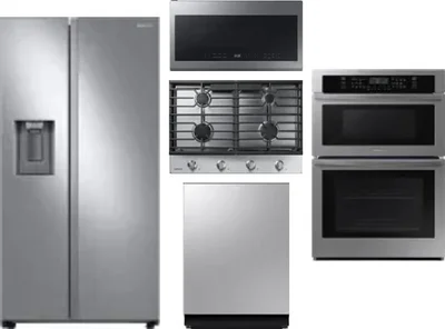 5 Piece Package Includes Refrigerator, Cooktop, Wall Oven, Microwave And Dishwasher