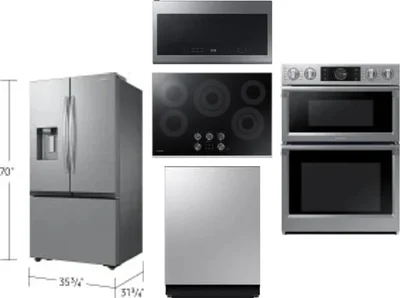 5 Piece Package Includes Refrigerator, Cooktop, Wall Oven, Microwave And Dishwasher