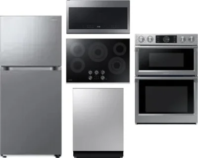 5 Piece Package Includes Refrigerator, Cooktop, Wall Oven, Microwave And Dishwasher