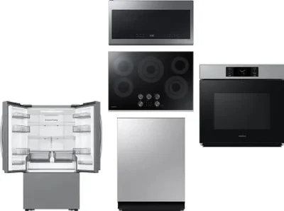 5 Piece Package Includes Refrigerator, Cooktop, Wall Oven, Microwave And Dishwasher