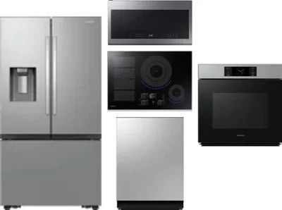 5 Piece Package Includes Refrigerator, Cooktop, Wall Oven, Microwave And Dishwasher