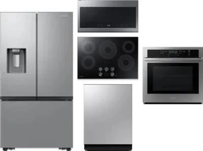 5 Piece Package Includes Refrigerator, Cooktop, Wall Oven, Microwave And Dishwasher