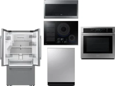 5 Piece Package Includes Refrigerator, Cooktop, Wall Oven, Microwave And Dishwasher