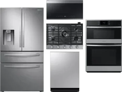 5 Piece Package Includes Refrigerator, Cooktop, Wall Oven, Microwave And Dishwasher