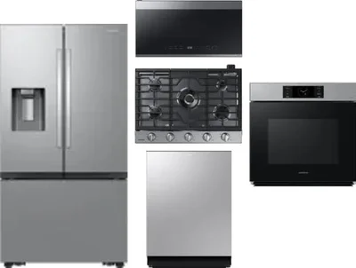 5 Piece Package Includes Refrigerator, Cooktop, Wall Oven, Microwave And Dishwasher