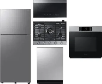 5 Piece Package Includes Refrigerator, Cooktop, Wall Oven, Microwave And Dishwasher