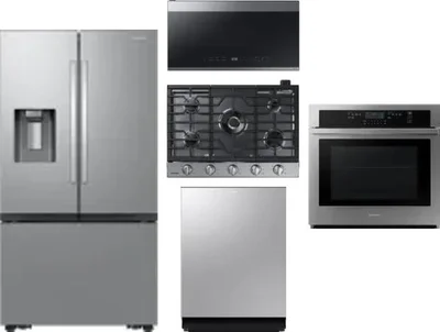 5 Piece Package Includes Refrigerator, Cooktop, Wall Oven, Microwave And Dishwasher
