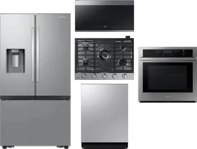 5 Piece Package Includes Refrigerator, Cooktop, Wall Oven, Microwave And Dishwasher
