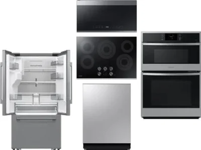 5 Piece Package Includes Refrigerator, Cooktop, Wall Oven, Microwave And Dishwasher