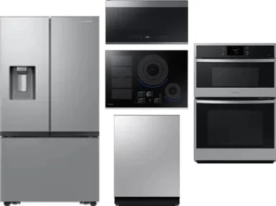 5 Piece Package Includes Refrigerator, Cooktop, Wall Oven, Microwave And Dishwasher