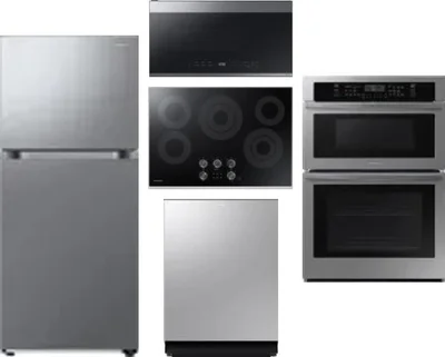 5 Piece Package Includes Refrigerator, Cooktop, Wall Oven, Microwave And Dishwasher