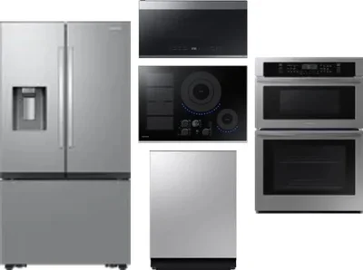5 Piece Package Includes Refrigerator, Cooktop, Wall Oven, Microwave And Dishwasher