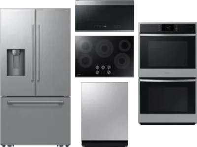 5 Piece Package Includes Refrigerator, Cooktop, Wall Oven, Microwave And Dishwasher