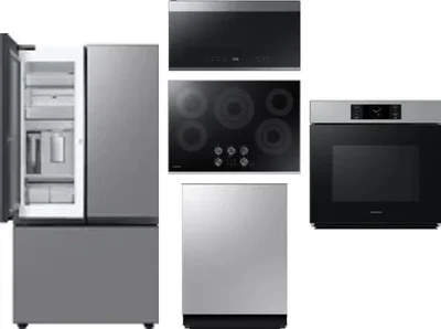 5 Piece Package Includes Refrigerator, Cooktop, Wall Oven, Microwave And Dishwasher