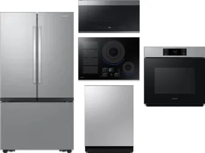 5 Piece Package Includes Refrigerator, Cooktop, Wall Oven, Microwave And Dishwasher