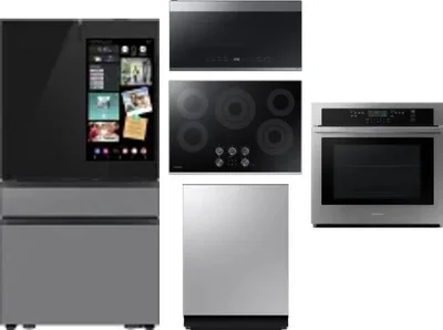 5 Piece Package Includes Refrigerator, Cooktop, Wall Oven, Microwave And Dishwasher