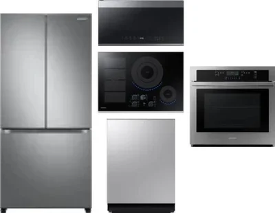 5 Piece Package Includes Refrigerator, Cooktop, Wall Oven, Microwave And Dishwasher