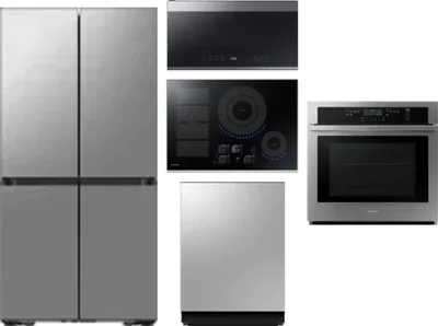 5 Piece Package Includes Refrigerator, Cooktop, Wall Oven, Microwave And Dishwasher
