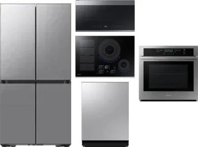 5 Piece Package Includes Refrigerator, Cooktop, Wall Oven, Microwave And Dishwasher