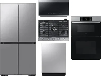 5 Piece Package Includes Refrigerator, Cooktop, Wall Oven, Microwave And Dishwasher