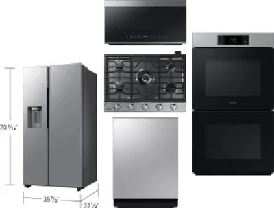 5 Piece Package Includes Refrigerator, Cooktop, Wall Oven, Microwave And Dishwasher