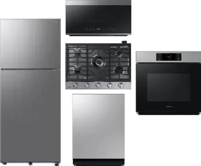 5 Piece Package Includes Refrigerator, Cooktop, Wall Oven, Microwave And Dishwasher