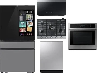 5 Piece Package Includes Refrigerator, Cooktop, Wall Oven, Microwave And Dishwasher