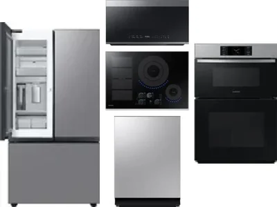 5 Piece Package Includes Refrigerator, Cooktop, Wall Oven, Microwave And Dishwasher
