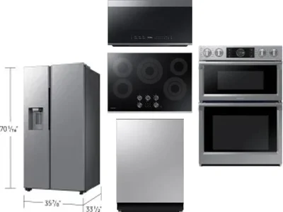 5 Piece Package Includes Refrigerator, Cooktop, Wall Oven, Microwave And Dishwasher