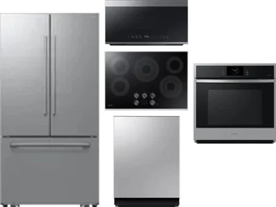 5 Piece Package Includes Refrigerator, Cooktop, Wall Oven, Microwave And Dishwasher