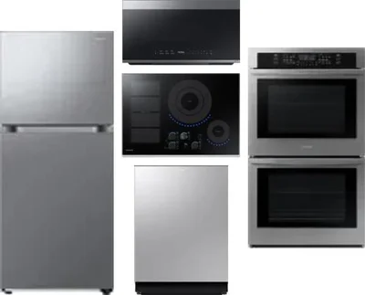 5 Piece Package Includes Refrigerator, Cooktop, Wall Oven, Microwave And Dishwasher