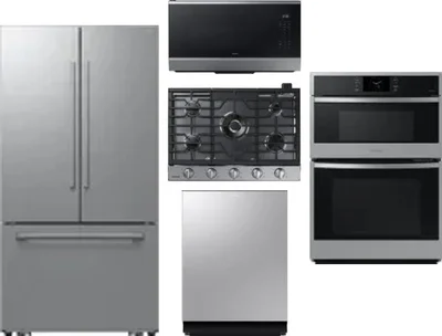 5 Piece Package Includes Refrigerator, Cooktop, Wall Oven, Microwave And Dishwasher
