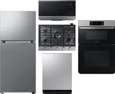 5 Piece Package Includes Refrigerator, Cooktop, Wall Oven, Microwave And Dishwasher