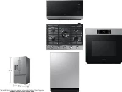5 Piece Package Includes Refrigerator, Cooktop, Wall Oven, Microwave And Dishwasher