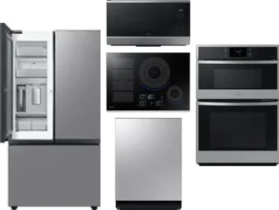 5 Piece Package Includes Refrigerator, Cooktop, Wall Oven, Microwave And Dishwasher