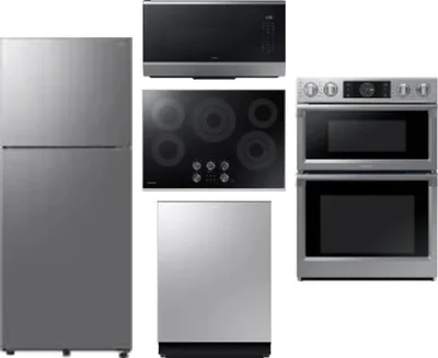 5 Piece Package Includes Refrigerator, Cooktop, Wall Oven, Microwave And Dishwasher