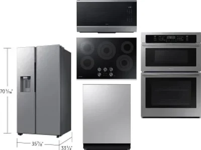 5 Piece Package Includes Refrigerator, Cooktop, Wall Oven, Microwave And Dishwasher