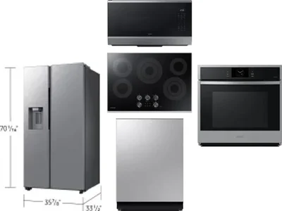 5 Piece Package Includes Refrigerator, Cooktop, Wall Oven, Microwave And Dishwasher