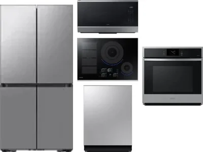 5 Piece Package Includes Refrigerator, Cooktop, Wall Oven, Microwave And Dishwasher