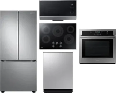 5 Piece Package Includes Refrigerator, Cooktop, Wall Oven, Microwave And Dishwasher
