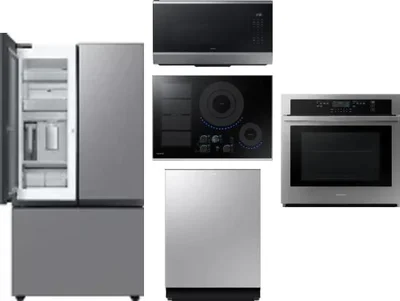 5 Piece Package Includes Refrigerator, Cooktop, Wall Oven, Microwave And Dishwasher